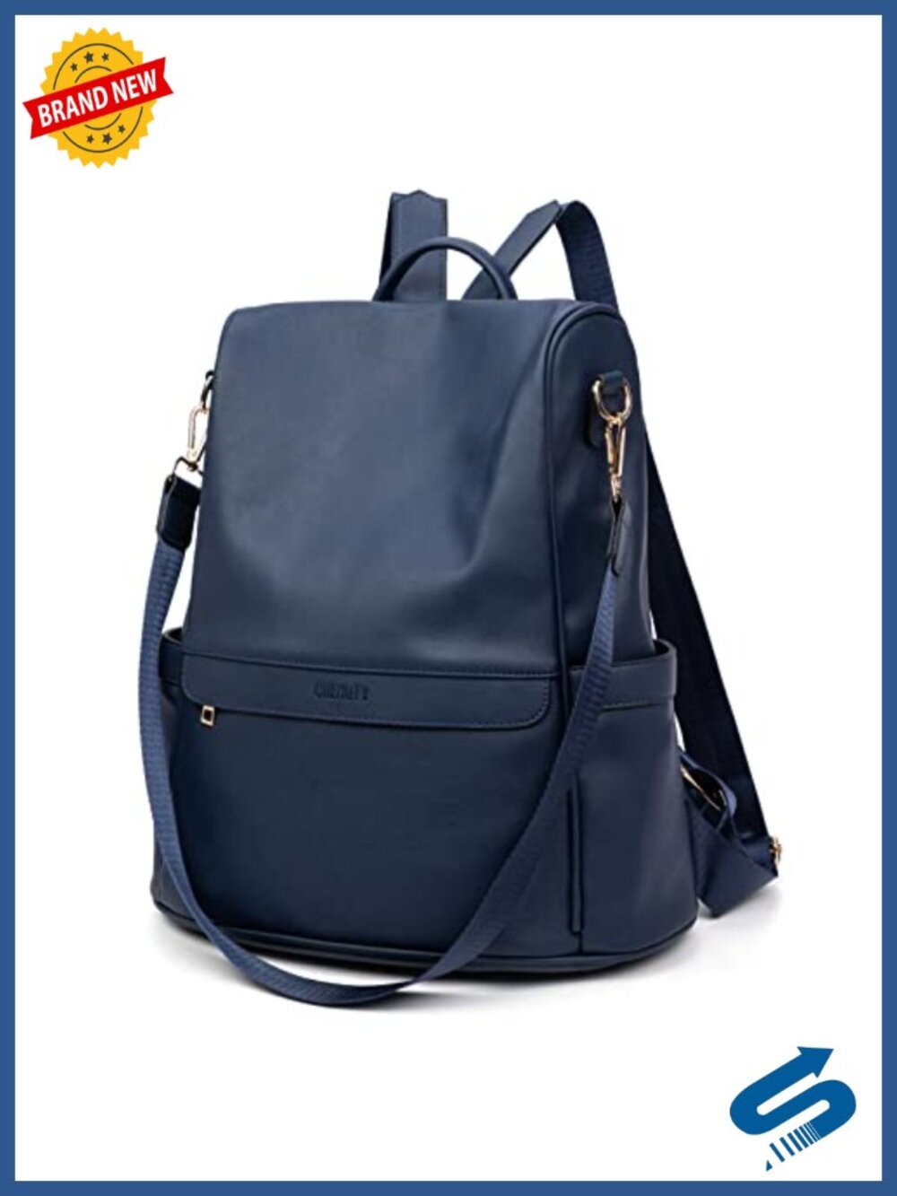 Women PU Leather Anti-theft Backpack Purse 3-in-1 Tote Shoulder Bag